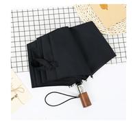 JVNALwnkv Parapluie Automatique Pliable for Homme, Parapluie de Pluie Noir, 10 Baleines, avec Manche en Bois, Grand Format, for l'extérieur