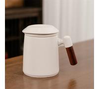 JVNALwnkv Service à thé rétro, tasse à thé, bouilloire en céramique/verre, tasse en céramique rustique avec poignée en bois, ensemble de tasses à thé et à eau, tasse de bureau(Style3)