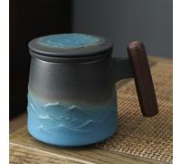 JVNALwnkv Service à thé rétro: tasse à thé, bouilloire en céramique/verre, tasse européenne, ensemble de 3 pièces, filtre en céramique avec couvercle for le bureau(Style4)