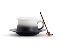 JVNALwnkv Service à thé rétro, tasse à thé, bouilloire en céramique/verre, tasses à café en céramique, tasse à large ouverture for l'eau, compatible micro-ondes et four