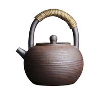 JVNALwnkv Service à thé rétro, tasse à thé, bouilloire en céramique/verre, théière à poutre de levage en argile de mine de roche, Q-Q1588