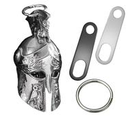 Jvuouxy Porte-clés porte-bonheur en étain sans plomb avec poignée pour moto, cloche ange gardien pour la sécurité sur la route, cadeau pour homme et femme, pendentif