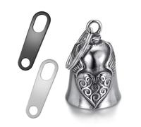 Jvuouxy Porte-clés porte-bonheur en étain sans plomb avec poignée pour moto, cloche ange gardien pour la sécurité sur la route, cadeau pour homme et femme, pendentif