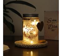 JVURICE Bouteille lumineuse LED avec Inscription en Allemand « C’est une joie que tu sois là », pour Femme, Iumière Porte-bonheur Décorative pour Anniversaire, Mariage, Noël,Tirelire Cadeau de Mariage