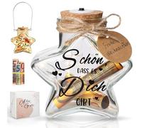 JVURICE Bouteille lumineuse LED, cadeau d'argent, mariage, anniversaire, retraite, cadeau de Noël, cadeau de Noël pour homme et femme, cadeau de Noël, étoile lumineuse, bouteille décorative avec