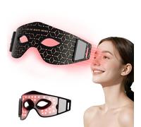 JVV Masque LED sans fil pour les yeux, lumière rouge et thérapie infrarouge, avec 5 réglages de luminosité et 30 ampoules LED. Un choix idéal pour la relaxation à la maison et les soins de la peau