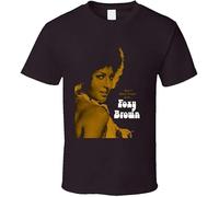 JVXZCNUYW Don't Mess Aroun with Foxy Brown Pam Grier blaxploitation Style Poster t-Shirt Dark Chocolate Men's
