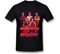 JVXZCNUYW Men's Bay City Rollers Band Logo White T Shirt arge Black
