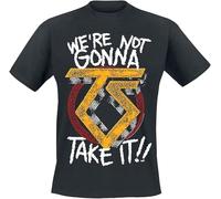 JVXZCNUYW Twisted Sister T Shirt Were Not Take It Band Logo Mens Black Black