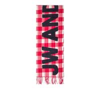 JW Anderson - Écharpe à Carreaux et Logo - Femme - Accessoires - Rouge - Taille: ONE Size