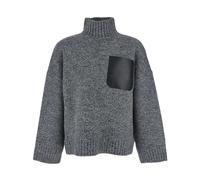 JW Anderson - Leather Patch Pocket Jumper - Femme - Pulls - Gris - Taille: 38 FR
