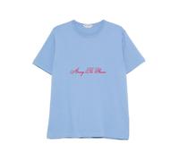 JW Anderson - Logo Embroidery T-Shirt - Homme - Tops - Bleu - Taille: S