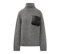 JW Anderson - Pull avec poche plaquée en cuir - Femme - Pulls - Gris - Taille: 38 FR