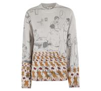 JW Anderson - Pull col rond jacquard imprimé - Femme - Pulls - Gris - Taille: 36 FR