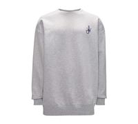 JW Anderson - Pull en coton avec logo ancre - Homme - Sweatshirts et sweats à capuche - Gris - Taille: L