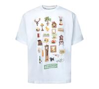 JW Anderson - T-shirt en coton avec impression diorama - Homme - Tops - Blanc - Taille: XL