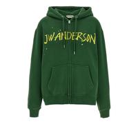 JW Anderson - Zip Front Print Sweat à capuche - Femme - Sweatshirts et sweats à capuche - Vert - Taille: 40 FR