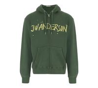 JW Anderson - Zip Front Print Sweat à capuche - Homme - Sweatshirts et sweats à capuche - Vert - Taille: M