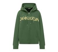 JW Anderson - Zip Front Print Sweat à capuche - Homme - Sweatshirts et sweats à capuche - Vert - Taille: S