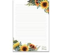 JW Bloc de lettres A4 ligné en papier cadeau (grands tournesols)