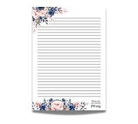 JW Bloc de papier ligné A4 Motif fleurs d'hiver