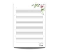 JW Bloc de papier ligné A4 pour papeterie, cadeau - Rose