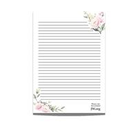 JW Bloc-notes A4 ligné en papier cadeau (double rose)
