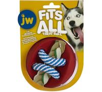 JW - Fits All Treat Ball - Balle de Jeu Distributrice de Friandises - Caoutchouc Souple Qui Masse Les Gencives - Stimule l’Hygiène Buccodentaire - Taille Unique - Diamètre de 11.5 cm