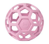 JW - HOL-EE Roller - Jouet Amusant et Polyvalent pour Chien - Balle à Poursuivre pour Chien - Solution de Stimulation Mentale - Taille Medium - Diamètre de 14 cm - Couleur Rose