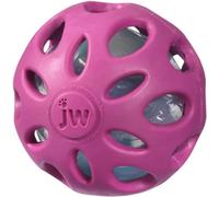 JW Jouet Crackle Ball Large De, Balle en Caoutchouc avec Un Cœur en Bouteille Plastique pour Les Chiens pour Chien Taille L