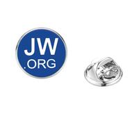 JW Org Broche en acier inoxydable avec symbole des témoins de Jehovah Bleu, Verre