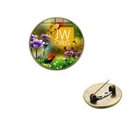 JW.ORG Broche en forme de témoins de Jéhovah faite à la main avec cabochon en verre rond