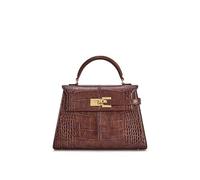 JW PEI Elise Sac à main pour femme - Motif crocodile Châtaigne - Grand
