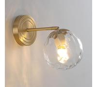 JWBXFYXW Applique Murale, Applique Murale Globe en cuivre, Applique Murale Moderne avec Boule de Verre, Appliques en Laiton, luminaire Mural pour Salon, Chambre à Coucher, escaliers, E27, tête de lit