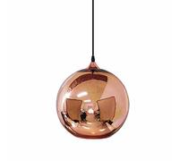 JWBXFYXW Lustre Globe Pendentif Luminaire Plafonnier en Verre, Boule De Miroir Réglable Luminaire Suspendu, Lustre Or Rose E27 pour Cuisine Café Bar