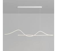 JWBXFYXW Lustre plafonnier LED Moderne LED 42W Restaurant Moderne trichromatique Straight Kitchen Island Salon 100cm (Blanc Noir)