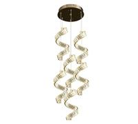JWBXFYXW Pendante Light Bedroom Stairs Dimmable LED Lustre Lustre k9 Cristaux Onde de lumière en Acier Droplight Suspendre Lampe à la Lampe LED LUMINARIAS DÉCOR Moderne