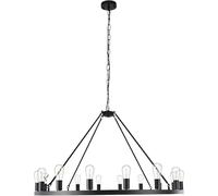 JWBXFYXW Plafond de Lustre Light 47 "" Wagon Roue avec 20 Noirs Extra-Grands à 20 légers pour Le Plafond High Plafond Farmhouse Country Style Round Lightture for Dining Livi