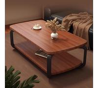 JWBXFYXW Table Basse rectangulaire Rustique Moderne avec Rangement - Table Centrale en Bois de Style Ferme pour Le Bureau de la Chambre à Coucher - Conception du Haut Transparent (120 x 60 x 42 cm)