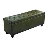 JWBXFYXW Tabouret en Bois rectangulaire avec boîte de Rangement et Banc de Chaussures de siège en Cuir PU rembourré pour Le Couloir et Le Salon Charge maximale 150 kg de Couleur Blanche