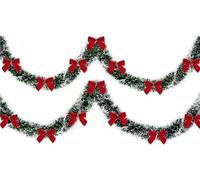 JWFBDB 1 Ruban de Noël Vert 2/10 m for nœud, idéal for décorer Sapin, Couronne, décorations fête et Maison(Red Garland 2m)