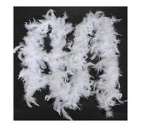 JWFBDB 2 m de Bande boa en Plumes Naturelles, Ruban Noël, Guirlande fête, décoration Sapin, Blanc, Bricolage, Fournitures Mariage, Accessoires(White)