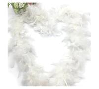 JWFBDB Boa en Plumes de 2 m for décoration d'arbre Noël, châle Mariage, Ruban Blanches, Guirlande décorative for Robe