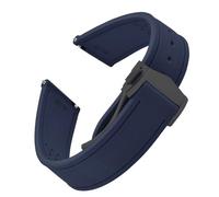 JWFBDB Bracelet de montre en caoutchouc fluoré durable 20 mm, 21, 22, motif tissé, libération rapide, universel, compatible for Omega Seamaster Rolex(Blue-Black Buckle,20mm)