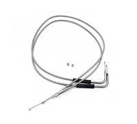 JWFBDB Gaine de câble d'accélérateur en acier tressé 42 pouces compatible for les accessoires Harley Davidson Sportster XL1200, 883 Dyna, Road King et Electra Glide