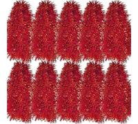 JWFBDB Guirlande de Noël Scintillante 30/1,5 m, Barre colorée, décoration for Suspendre for Sapin, for la Maison(Red,15M)