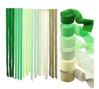JWFBDB Guirlande de Papier crépon colorée 150 m (492 pi) for décor Fond fête d'anniversaire et Mariage(Green-Gold-6pack)