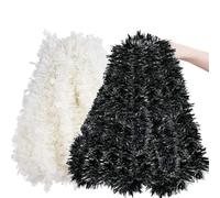 JWFBDB Guirlande de Ruban Noir et Blanc for Faire soi-même, décoration for Suspendre for Sapin Noël, Halloween, Mariage, Anniversaire, fête(Mixed Color,4M (2PCS))
