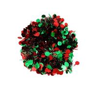 JWFBDB Guirlande de Rubans colorés dorés et argentés, Petits disques circulaires, décorations fête Noël, banderoles, Guirlande Suspendue for Arbre(Red Green,1.8M-(1string))