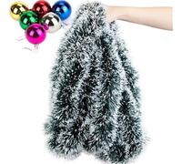 JWFBDB Guirlande de Rubans guirlandes Noël, Couronne Canne Verte, Ornements Suspendus for Arbre, décorations fête Mariage, Fournitures décoration for la Maison(Style G with 6ball,3pcs(6M))